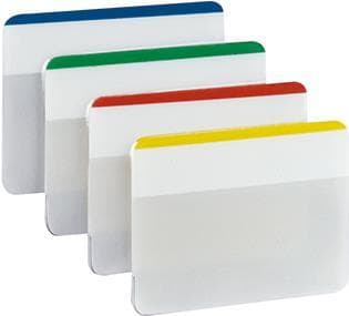 Post-It-tapper - 2" (5,10 cm) foret - Assorterede primære farver - 6/farve - 4 farver - 24/Pk Grøn - Rød - Gul selvklæbende etiket (686F1)