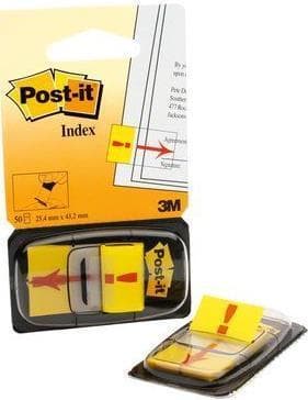 3M Post-it Index Symbol "Utropstecken" Innehåll: 50 stycken Mått: 25,4 x 43,2 mm (680-33)