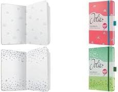 sigel notesbog Jolie "Butterfly Confetti Lime", 174 sider 135 x 203 mm, foret, 80 g/qm hvidt papir, hardcover - 1 stk (JN347)