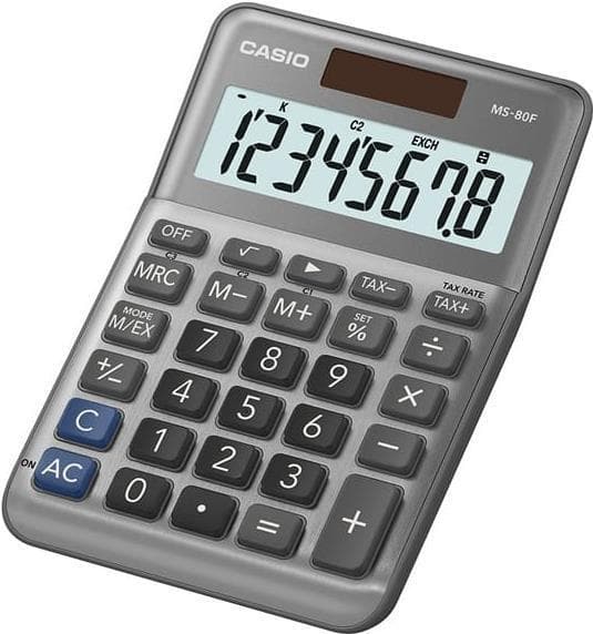Casio MS-80F Lommeregner Desktop Basic Lommeregner Grå (MS-80F) Grå