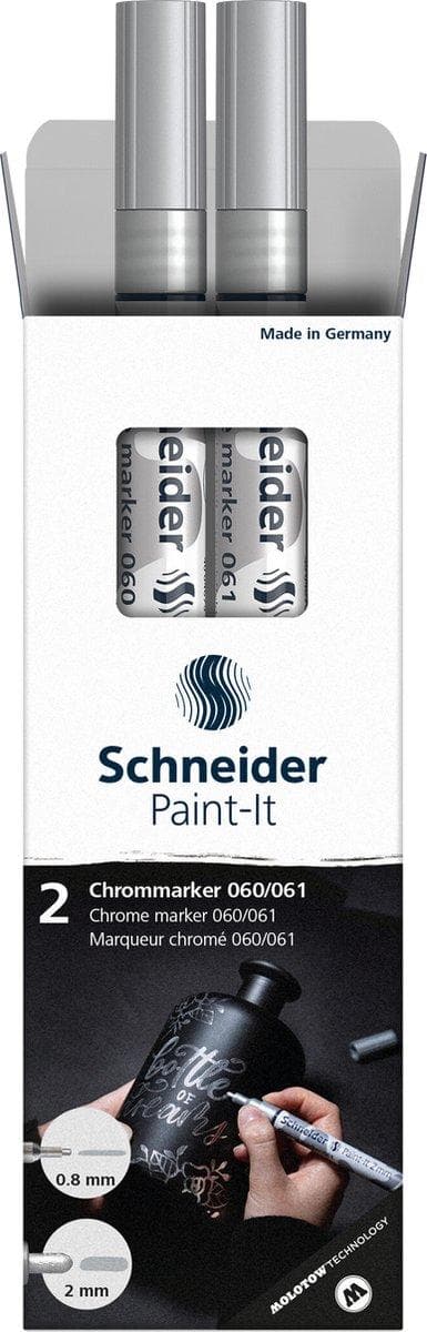 2 Schneider Paint malingsmærker krom 0,8 - 2,0 mm (ML06011501)