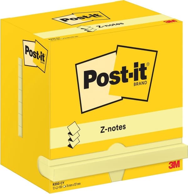 Post-it-lappar R350 CY 76x127mm 100 ark ge 12 st./förp. (R350CY)