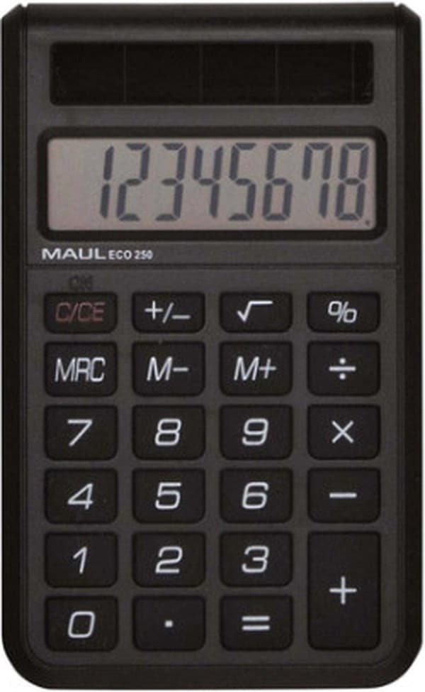 MAUL ECO 250 lommeregnerlomme Simple Calculator Sort (7268290)
