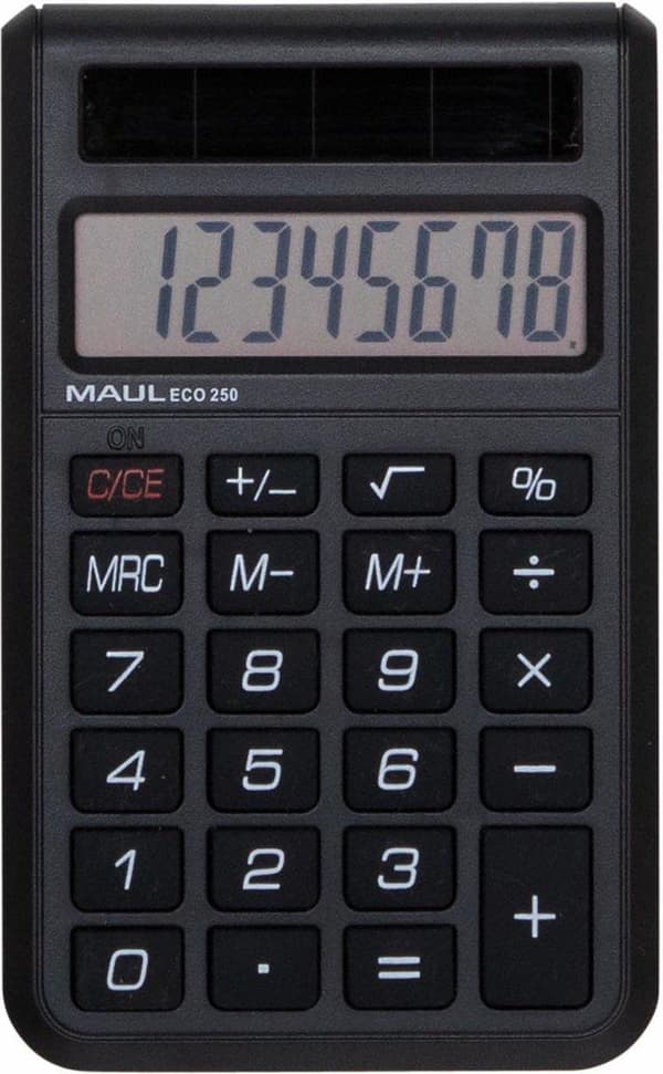MAUL ECO 250 lommeregnerlomme Simple Calculator Sort (7268290) Sort