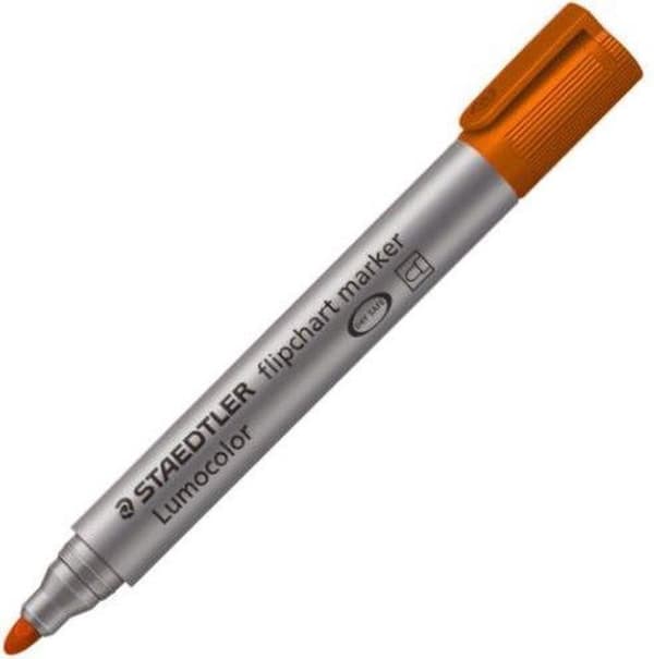 STAEDTLER Lumocolor blädderblocksmarkör 356, orange linjebredd: 2,0 mm, kulspets, påfyllningsbar, DRY SAFE, - 10 stycken (356-4)