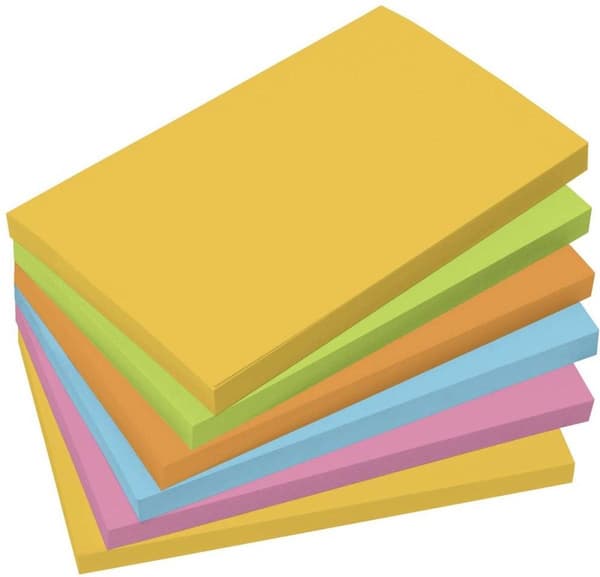 Sign memoblaadjes - 75x125mm - 6x100 eller geel - grön - orange - rosa - blå - SI-BA127