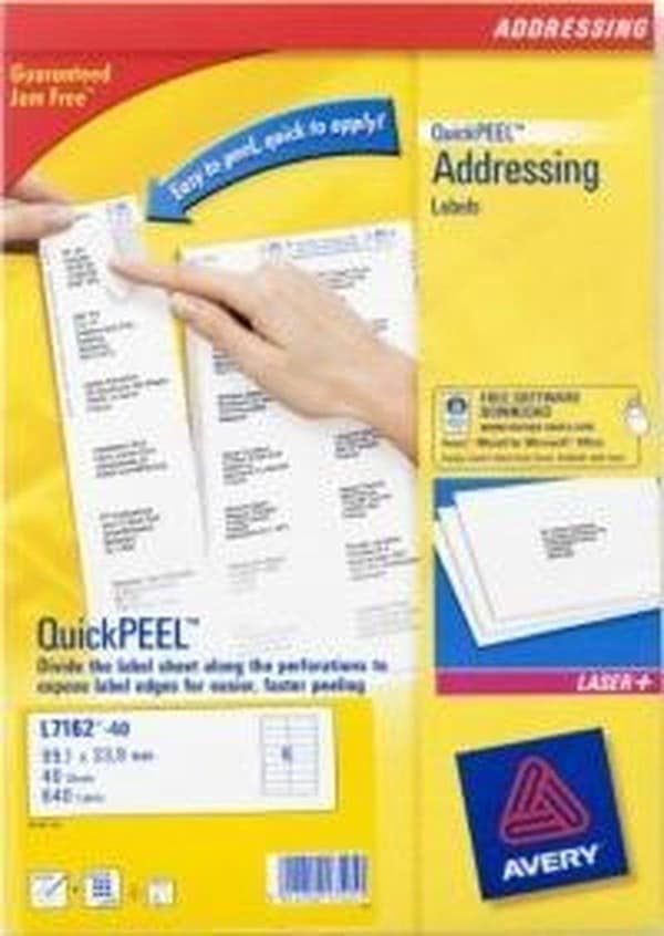 Avery L7162-40 adresselabels