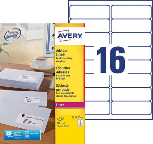 Avery L7162-40 adresselabels