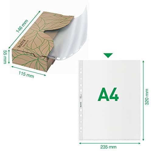 Leitz 40220003 Läpinäkyvä holkki 210 x 297 mm (A4) Polypropeeni (PP) 40 kpl (40220003)