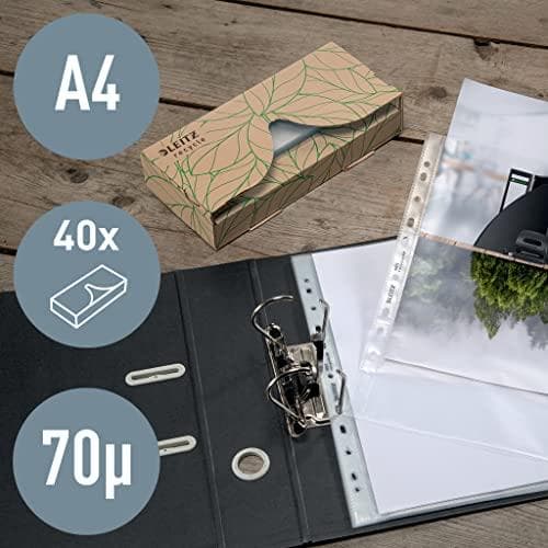 Leitz 40220003 Läpinäkyvä holkki 210 x 297 mm (A4) Polypropeeni (PP) 40 kpl (40220003)