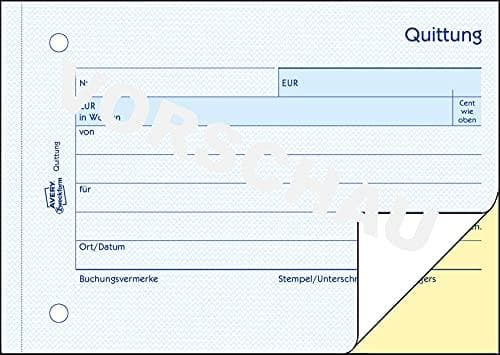 Avery-Zweckform 1742-5 kvitteringer DIN A6 liggende Antal ark: 40 hvide, gule 5 stk (1742-5)