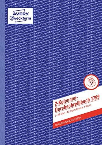 AVERY Zweckform -lomakekirja "2-sarakkeinen kopiokirja" - markkinoille: D / AT - 1 kpl (1799)