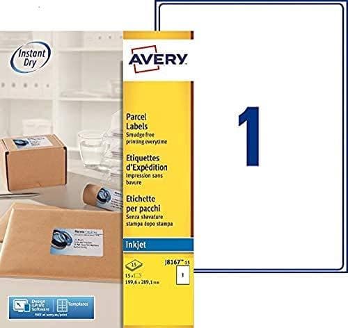 AVERY Etiquette d'expédition, 199,6 x 289,1 mm, blanc bord tout autour, mynt arrondis, - 1 st (J8167-15)
