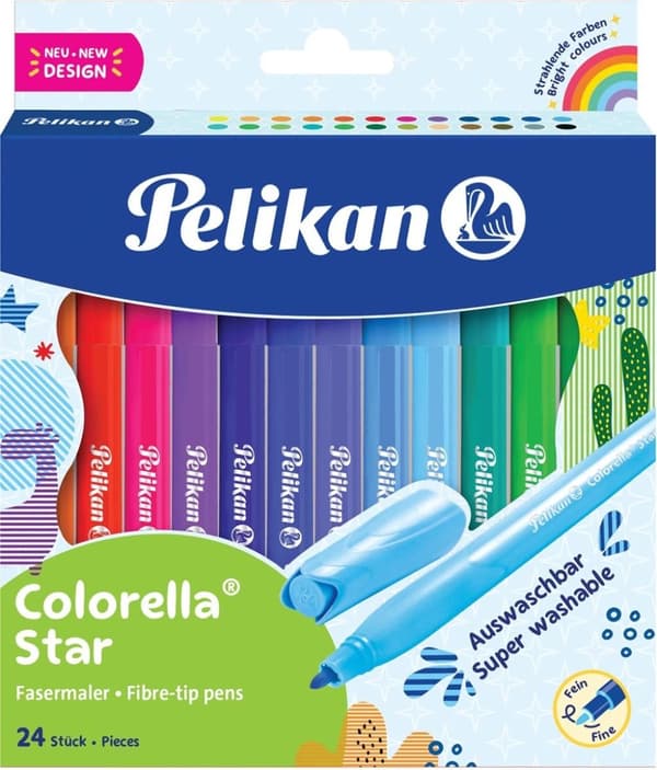Pelikan Colorella Star tuschpen, etui med 24 stk