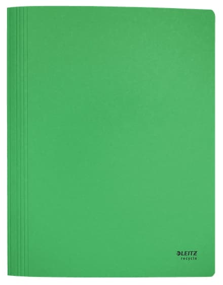 LEITZ Genbrugsmappe, DIN A4, pap, grøn lavet af 100% genbrugspap, 100% genanvendeligt, Blå Engel, - 10 stk (39040055)
