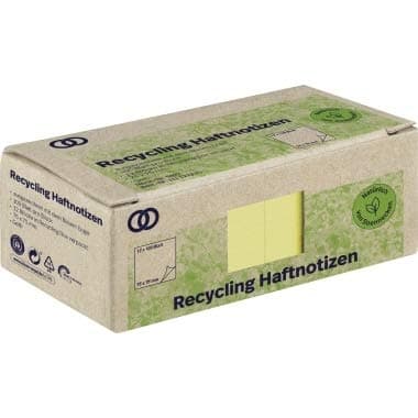 Soennecken sticky note genbrug 5872 75x75mm 100 ark. gul 12 stk/pak. (5872)