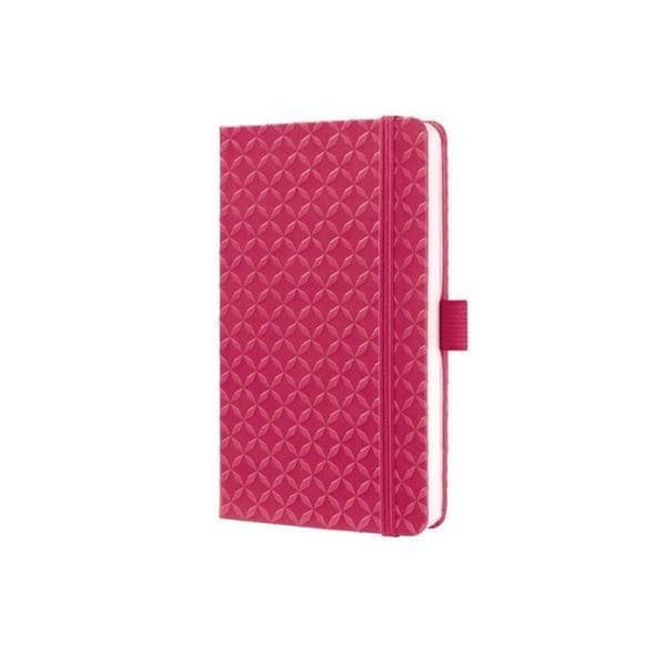 sigel Notesbog "Jolie Flair", DIN A6, linet, pink hardcover, lavet af PU med relief, 87