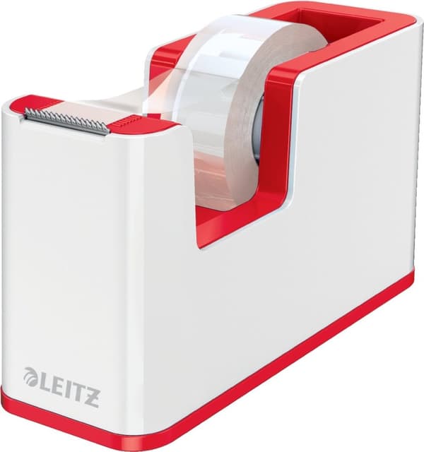Leitz WOW selvklæbende tapeholder - Inkluderer 1 rulle tape - rød/hvid