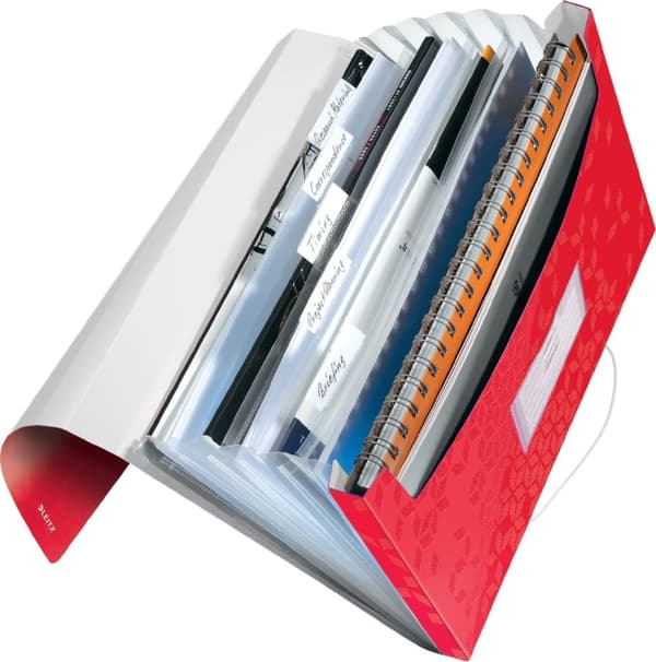 Leitz WOW Projektmappe A4, 6 rum, PP, Rød