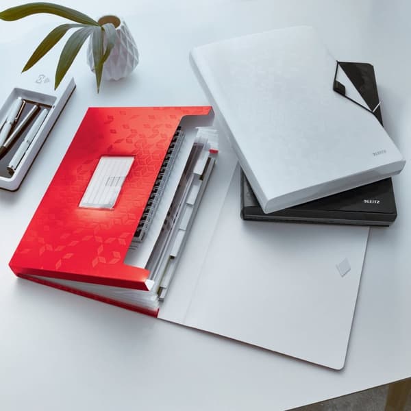 Leitz WOW Projektmappe A4, 6 rum, PP, Rød