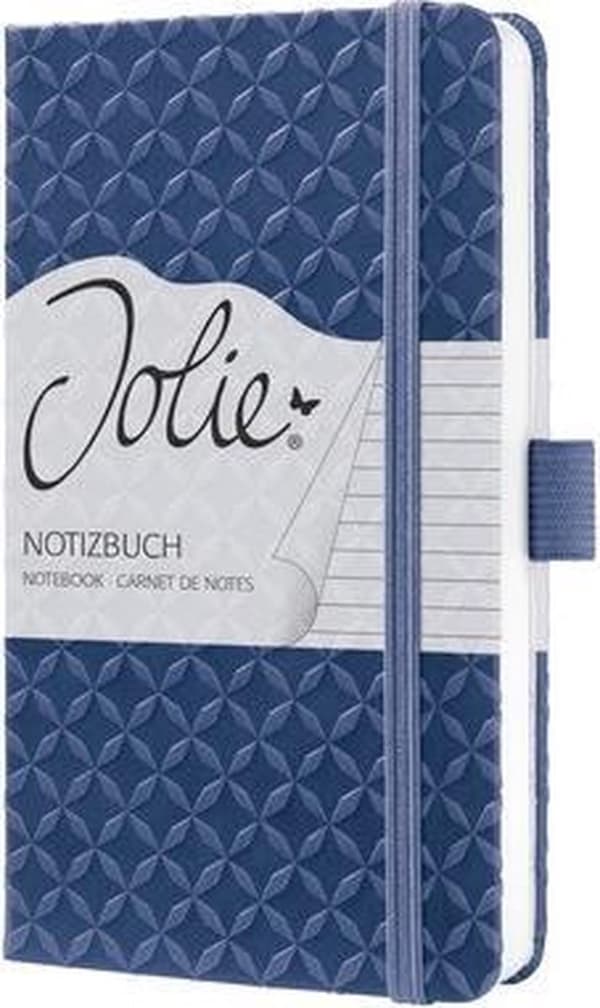 sigel Notesbog "Jolie Flair", DIN A6, linet, blåt hårdt omslag, fremstillet af PU med relief,