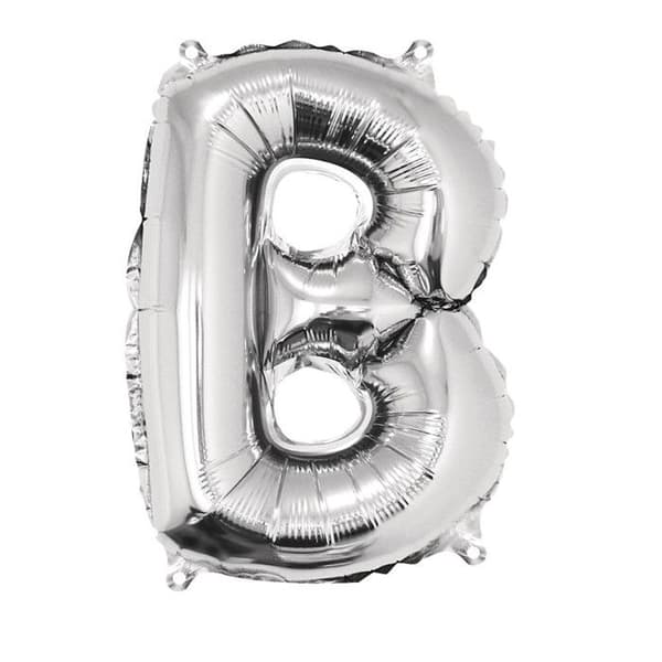 Aluminiumbollong Bokstav B Silver 40cm