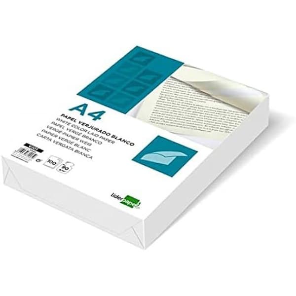 Papier Vergé A4 90g/m2 Filigrané Haute Gamme - LIDERPAPEL - Lot de 100 - Vit.