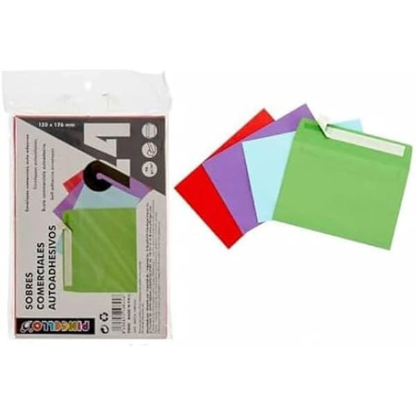 Flerfärgade kuvert - PINCELLO - Set med 48 - 120 x 176 mm - Papper - Nytt