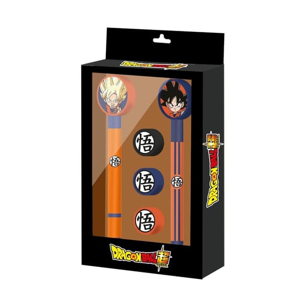Dragon Ball Super pack Pen + Pencil + 3 erasers