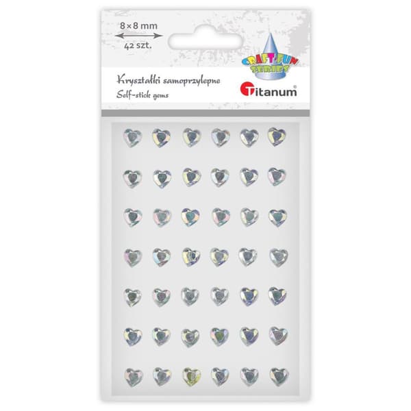 Itsekiinnittyvät sydänkiteet 8x8mm titaania