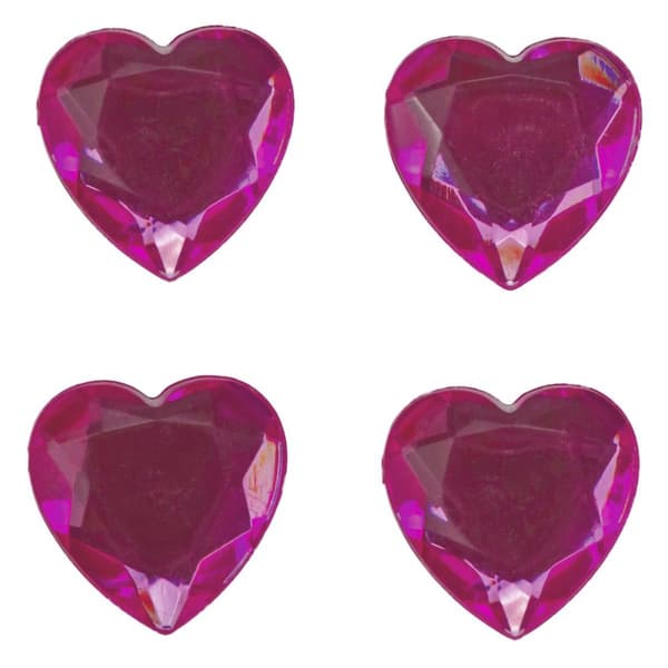 Itsekiinnittyvät kristallit sydämet pinkki 18x18mm 9 kpl Titaania