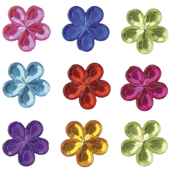 Selvklæbende krystaller blomster 9mm Titanium