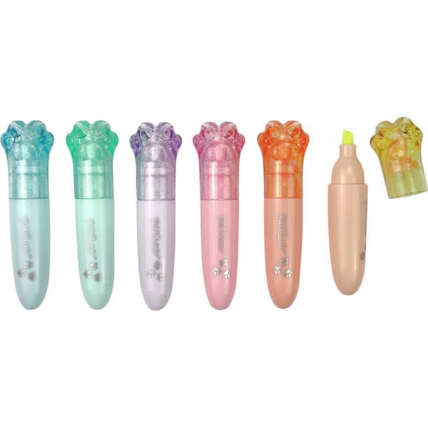 Mini highlighters 6 farver poter i en foliekasse Fun&Joy