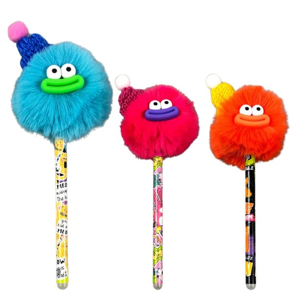 Monster Pompom raderbar penna med Colorino-lock
