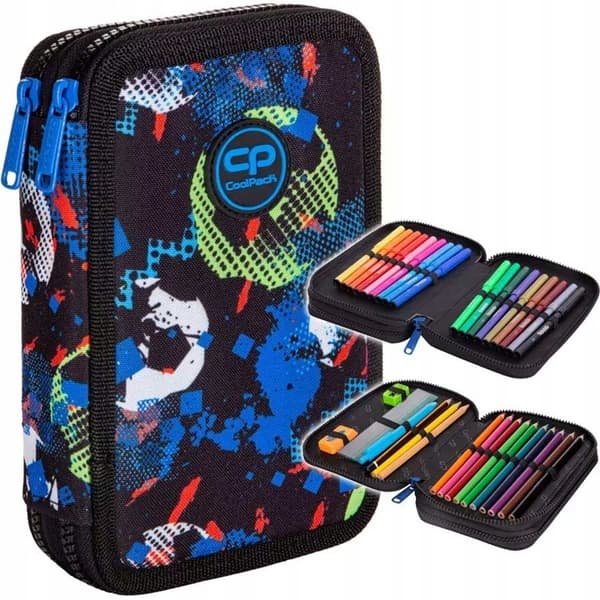 Jumper 2 Football Blue Patio Coolpack dubbelt pennfodral med utrustning