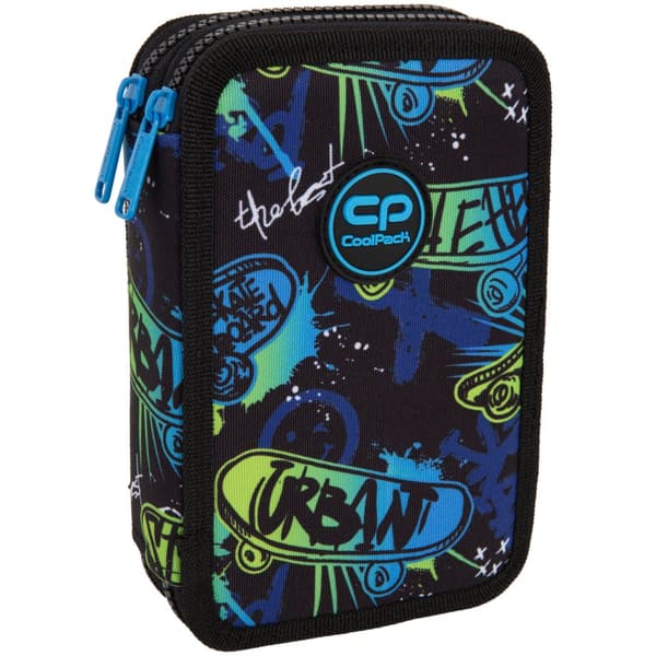 Dobbelt penalhus med udstyr Jumper 2 Skate Night Patio Coolpack