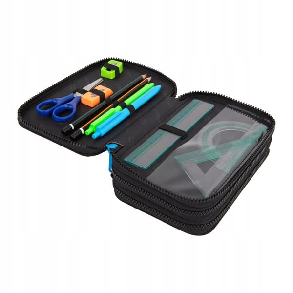 Tredobbelt penalhus med udstyr Jumper 3 Skate Night Patio Coolpack