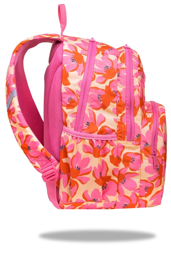 Flores Rosa ungdomsryggsäckskräm med rosa blommor Coolpack