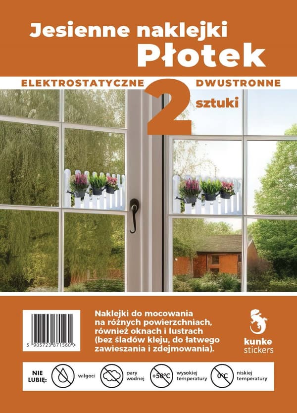 Elektrostatiske klistermærker efterår Płotek 2 stk Kunke