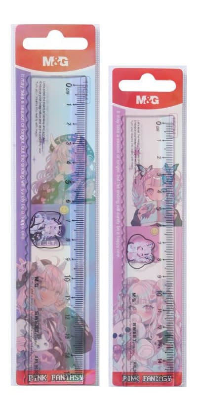 Lineal 15 cm Manga Pink Fantasy Anime M&G