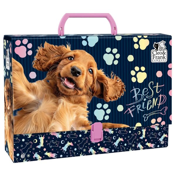 Mappe med hank A4 9cm Spaniel Hund Cleo og Frank 44 Derform