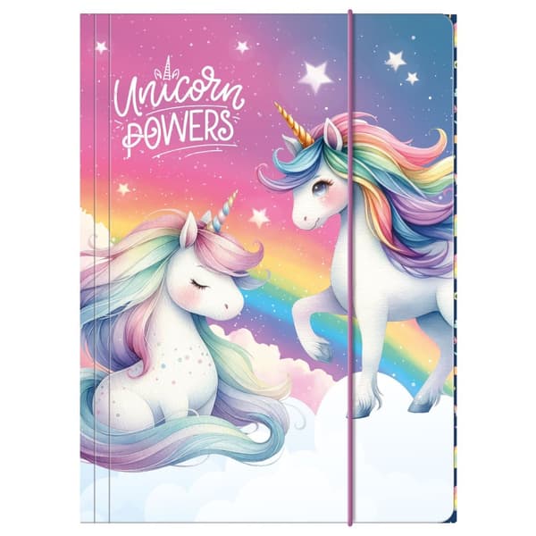 Mappe med elastik A4 Unicorn 16 Derform