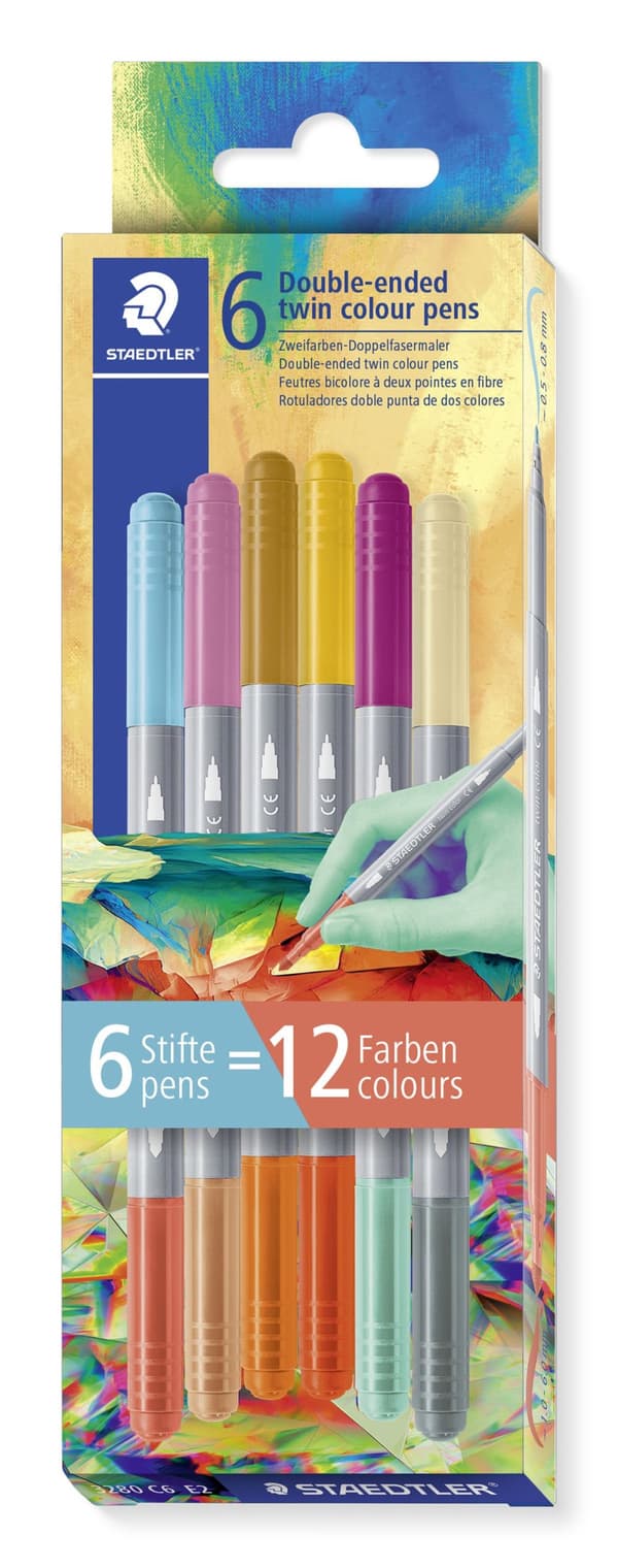 Dobbeltsidede markører 6/12 1-3mm Staedtler v2