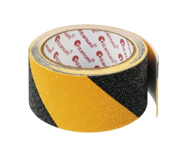 Anti-slip tape sort og gul 48mm 5m Titanum