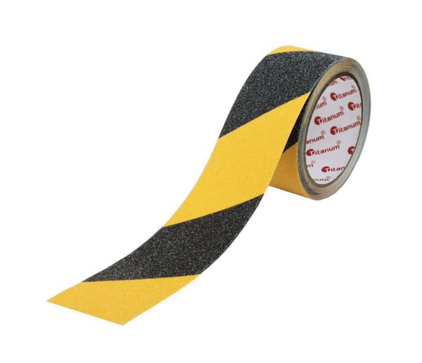 Anti-slip tape sort og gul 48mm 5m Titanum