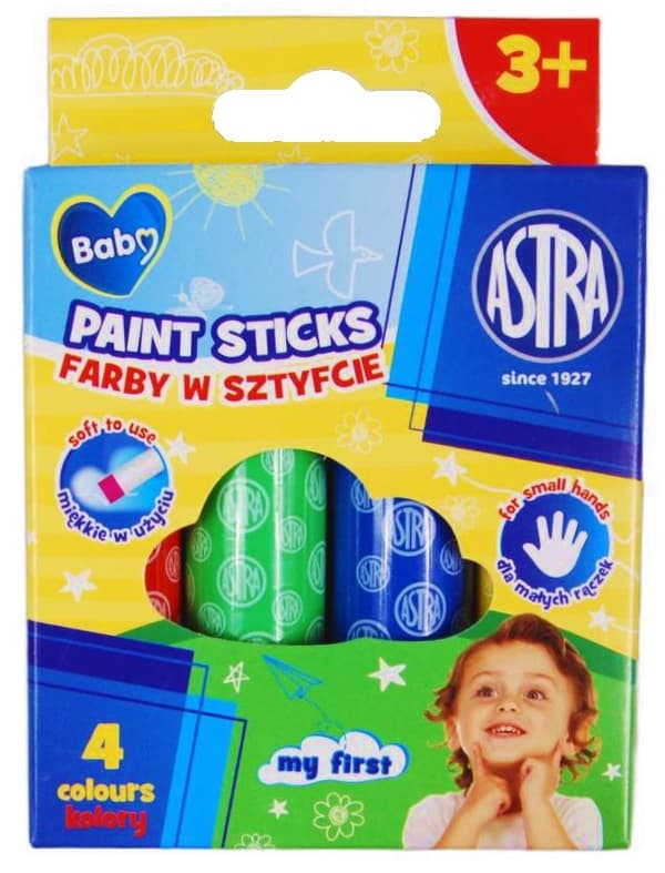 Jumbo malerpinde 4 farver Astra Baby