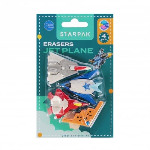 Starpak flygplan jets suddgummi 4 stycken blister