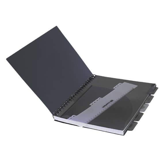 Spiral notesbog A4 100 ark Patio Coolpack 5 faner grå
