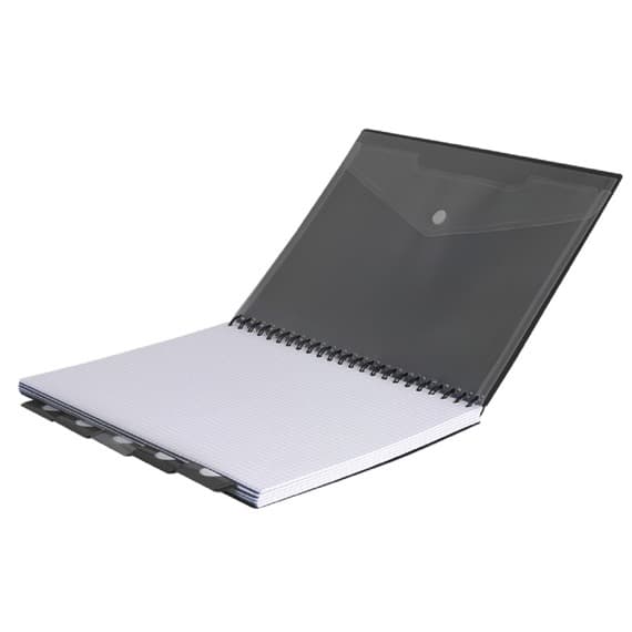 Spiral notesbog A4 100 ark Patio Coolpack 5 faner grå