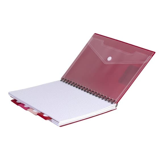 Spiral notesbog A4 100 ark Patio Coolpack 5 faner rød